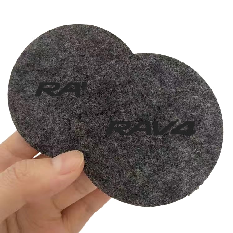 RAV4 全シリーズ対応 車用ノンスリップ コースター ドリンクホルダー用 車用コースター 車用ノンスリップ コースター ドリンクホルダー用 吸水 カップマット フェルト素材 滑り止め 振動防止 丸型 直径約70mm ブラック (2個セット) (RAV4) [並行輸入品]