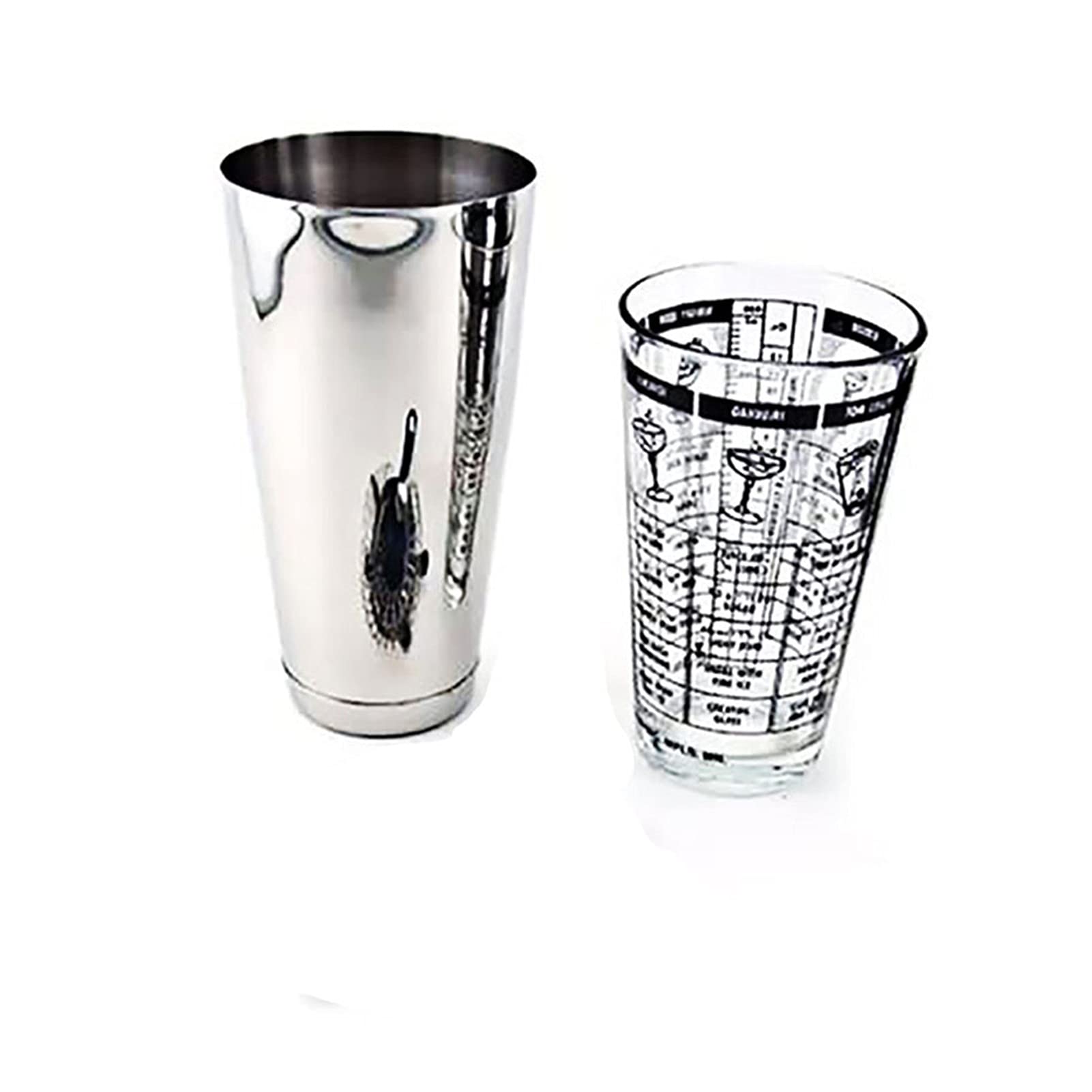 Juego de Coctelera 3pcs Cocktail Shaker Set Boston Shaker Silver Glass Miduring Bartender Kit con Strainer Home 700/40 0ML Herramienta de accesorios de barras Agitador de Cócteles ( Color : 2Pcs )