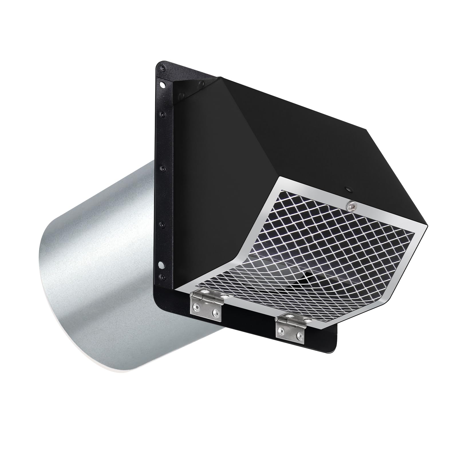 6Inch Hooded Wall Vent with Screen and Damper,Galvanized Steel Exhaust Vent