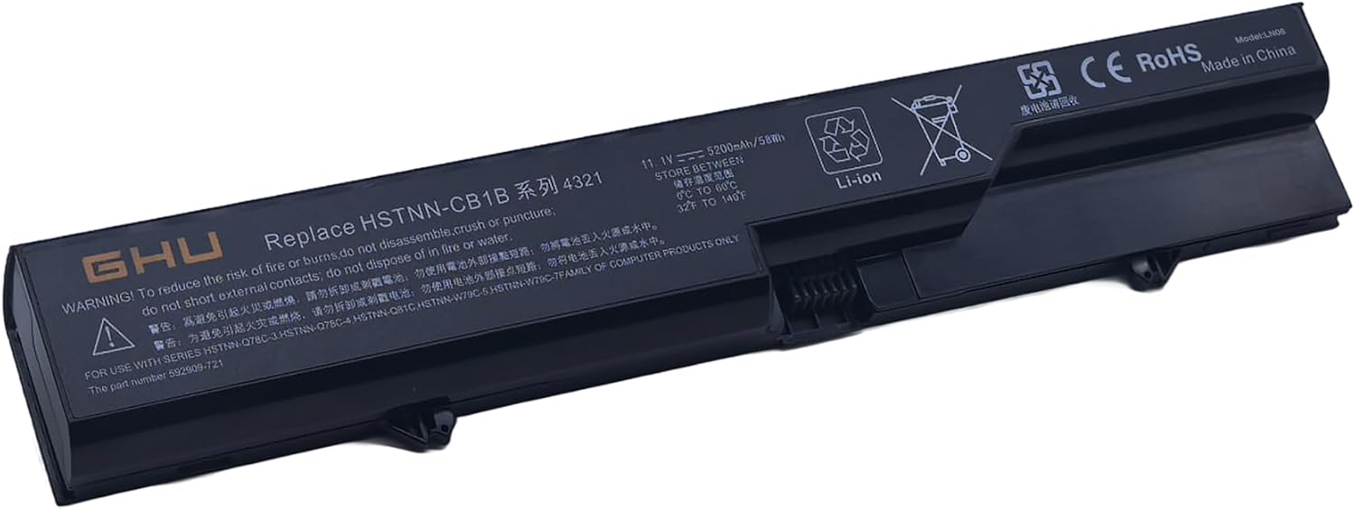 GHU New Battery 58 WH Replacement 593572-001 HSTNN-DB1A HSTNN-CB1A PH06 593573-001 PH09 Compatible for HP ProBook 620 625 4320 4321s 4320s 4325s 4420s 4520s 4525s Compaq 320 321 326 420 425 621