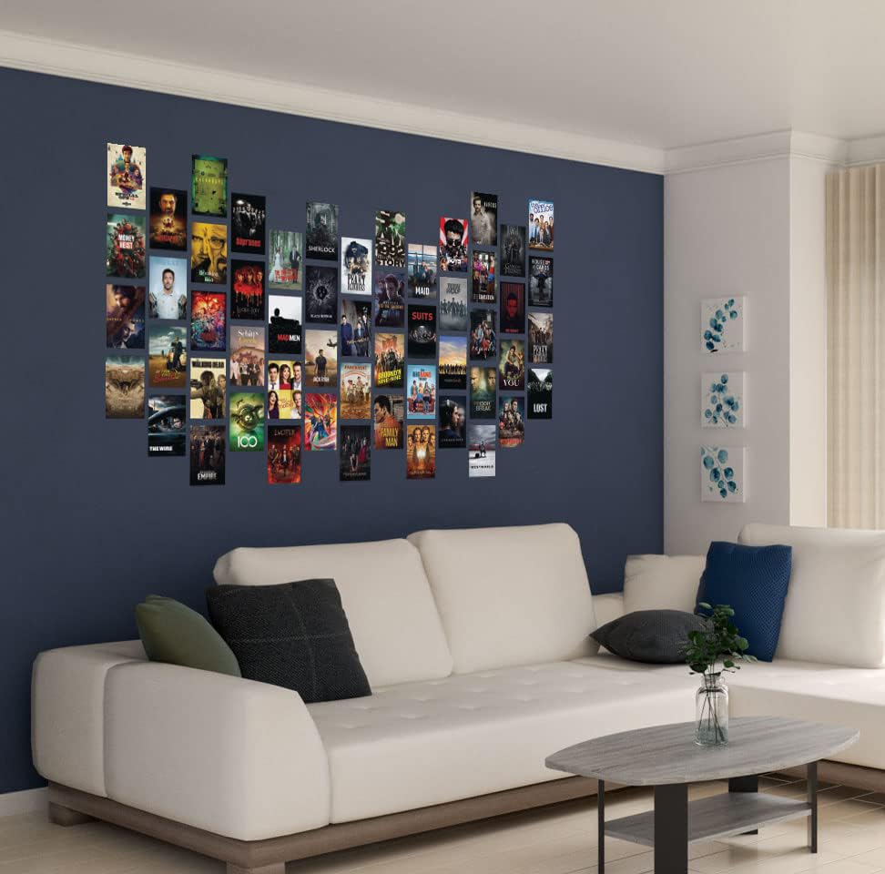 Image of Pack of 54 Anime Wall Collage Kit Posters - 4 x 6 Inches Wall Decor Poster - Wall Art For Bedroom, Living room, Office - 1 Tissue Tape