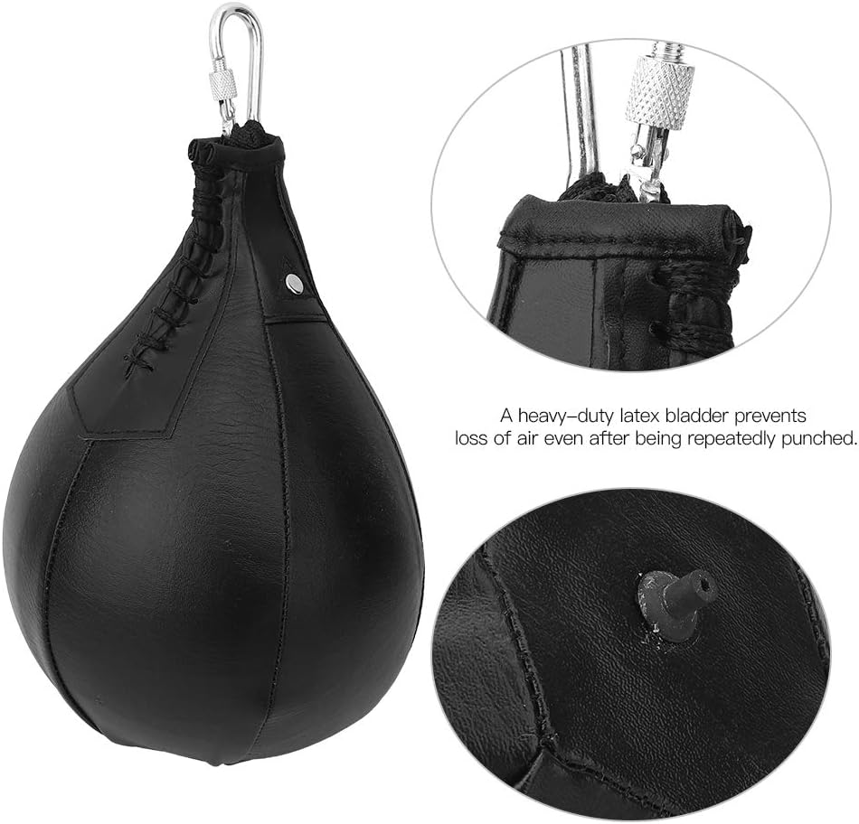 BORDSTRACT Boxing Speed Bag Kit, PU Punching Bag with Heavy-Duty Latex Bladder and Hanging Buckle, Speed Bag for Footwork, Head Movement, Reflex Training, MMA Sanda Durable Equipment - Image 4