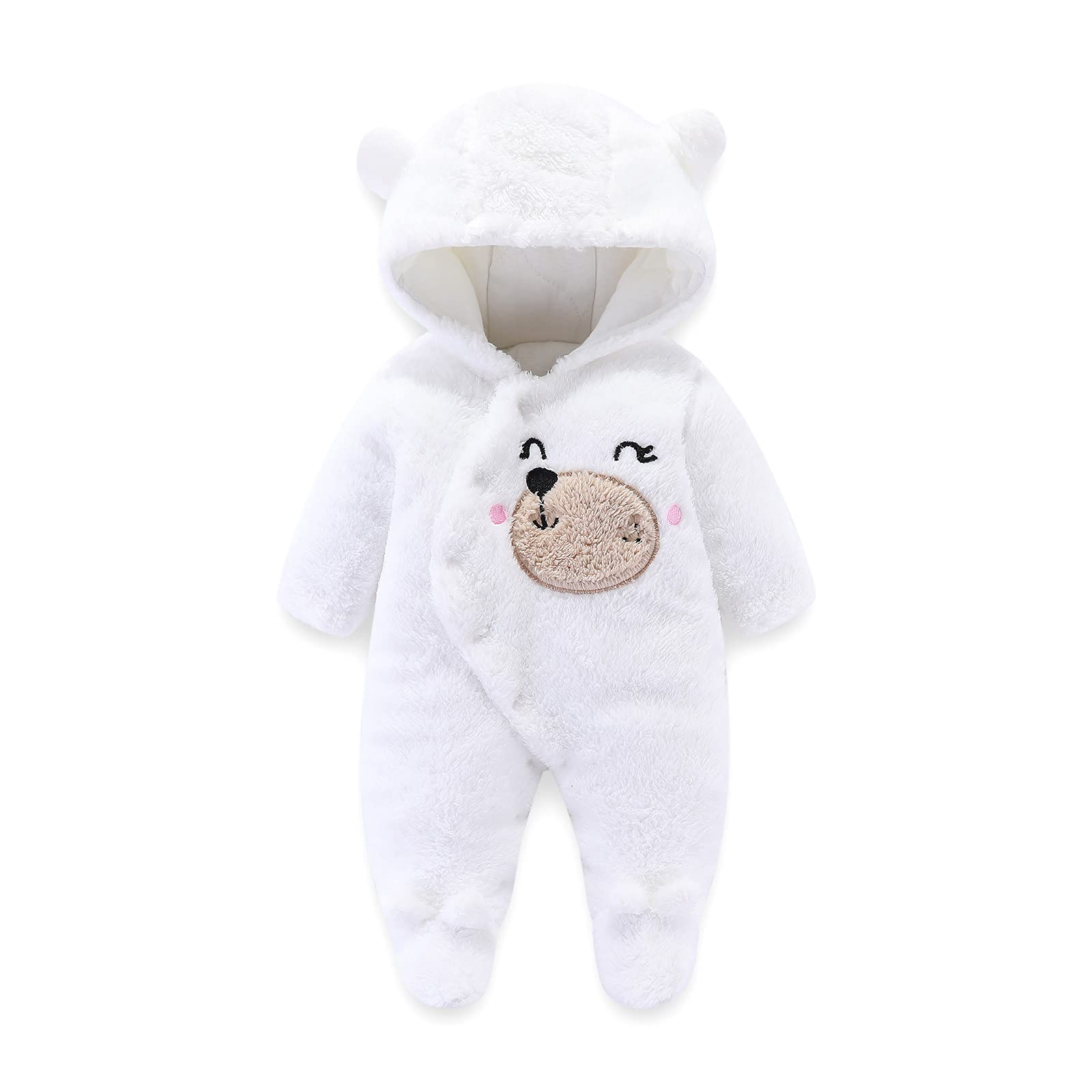 Pagliaccetto neonato Bambino Fuzzy Tuta con cappuccio Cappotto Bottoni Cappotto & Giacca Giubbotto Riflettente Giubbotto Bambini
