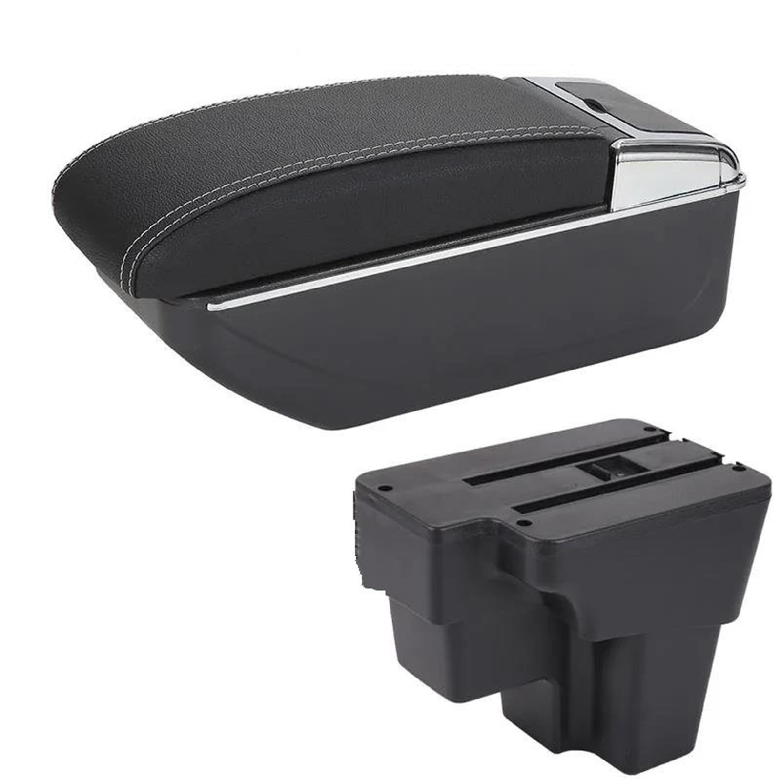 Hjkdsz D3 Black White For Kia For Rio Armrest Box For Stonic For Cerato 2015-2023 Car Retrofit Parts Storage Accessories(D3 Black White)