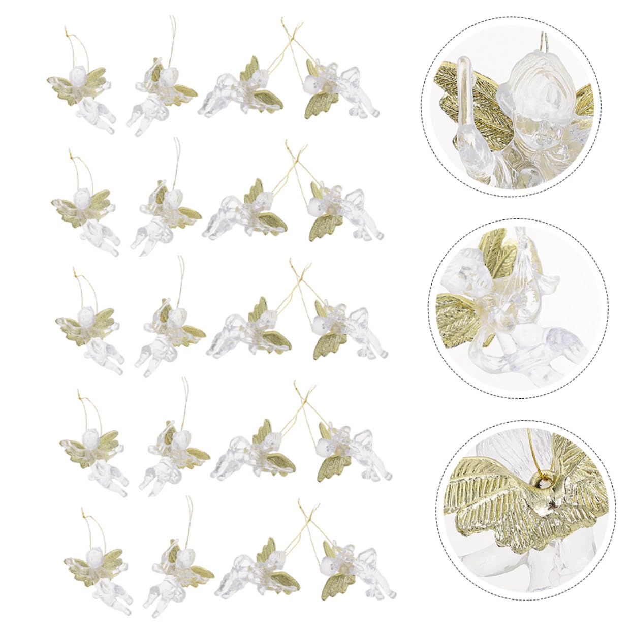IMIKEYA 60 Pièces Pendentif Ange Transparent Poupée Suspendue De Noël Ornement De Poupée d'ange Décoration De Noël à La Maison ée Suspendue Arbre De Décorations De Plastique