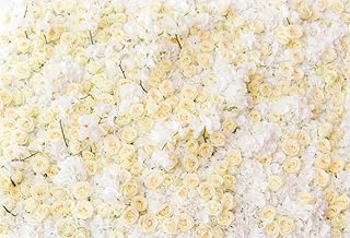 AOFOTO 8x6ft White Yellow Rose Flower Backdrop Wedding Bridal Shower Mot...