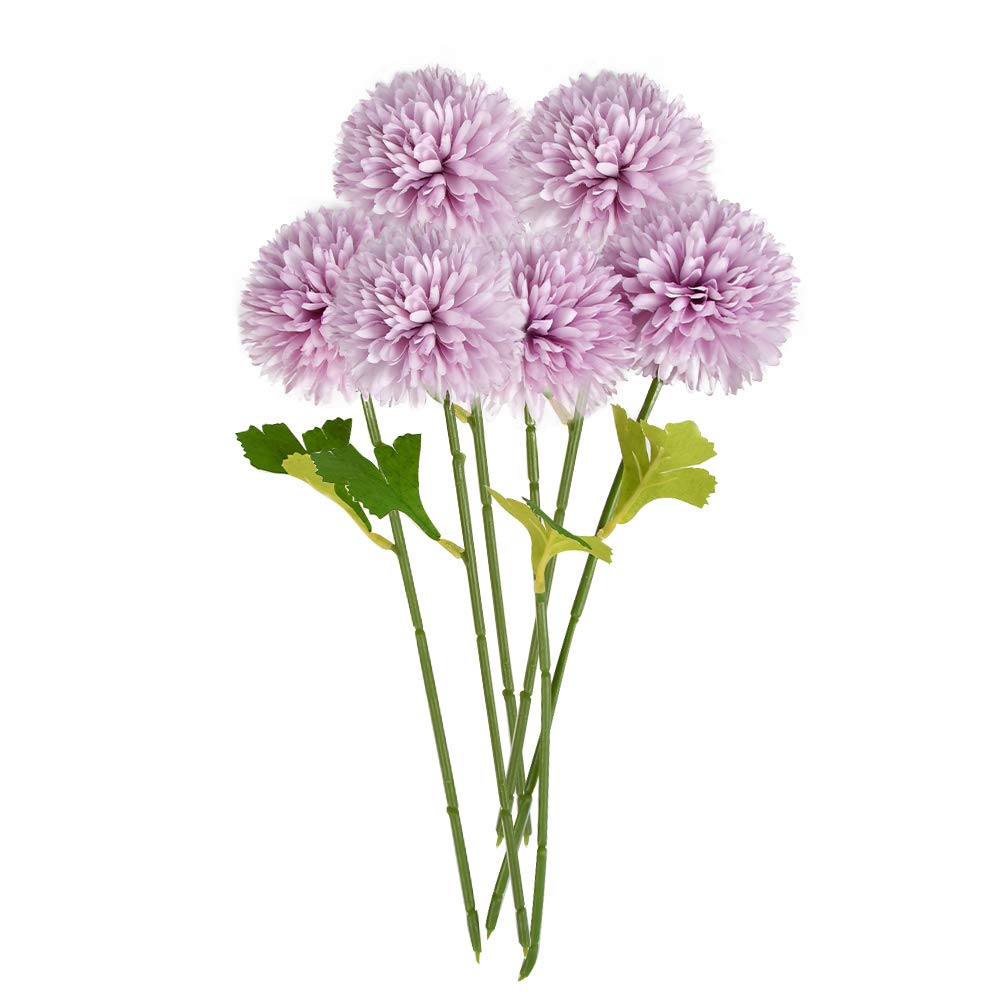 HUMOKIArtificial Hydrangea Flowers, 6PCS Purple Hydrangea, Artificial Hydrangea Bouquet, Artificial Chrysanthemum, Hydrangea Artificial Flowers,for Home Wedding Garden Party Office Coffee House Decor