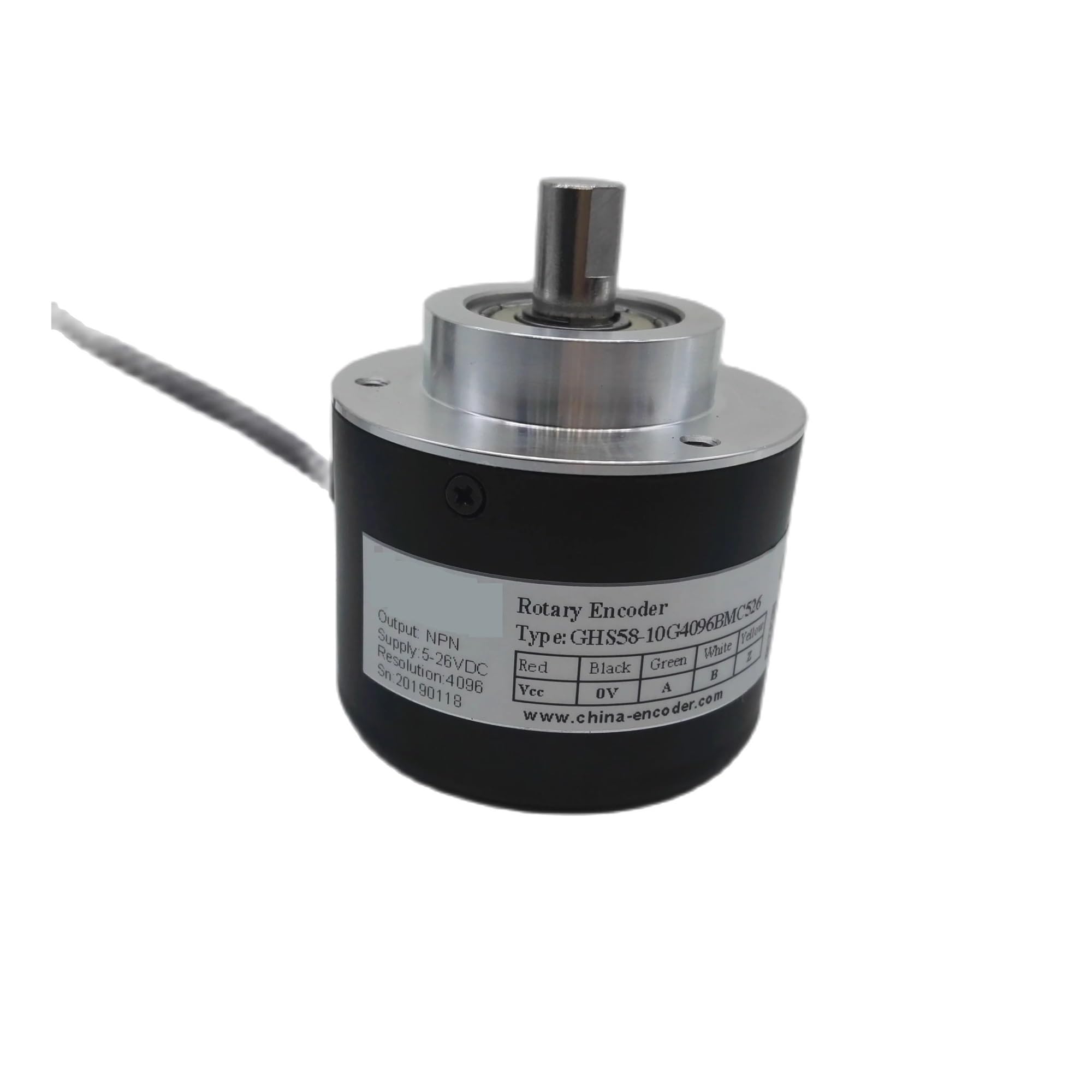 Codeur rotatif incrémental 4096 impulsions GHS58 arbre 10mm sortie NPN