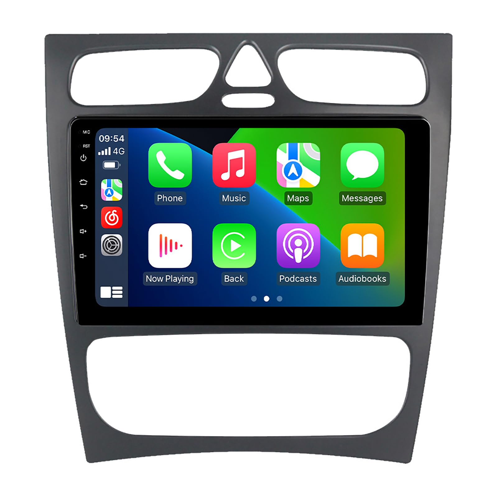 Imagen de marcha atrás y GPS en pantalla de 9" para renovar Benz W209
