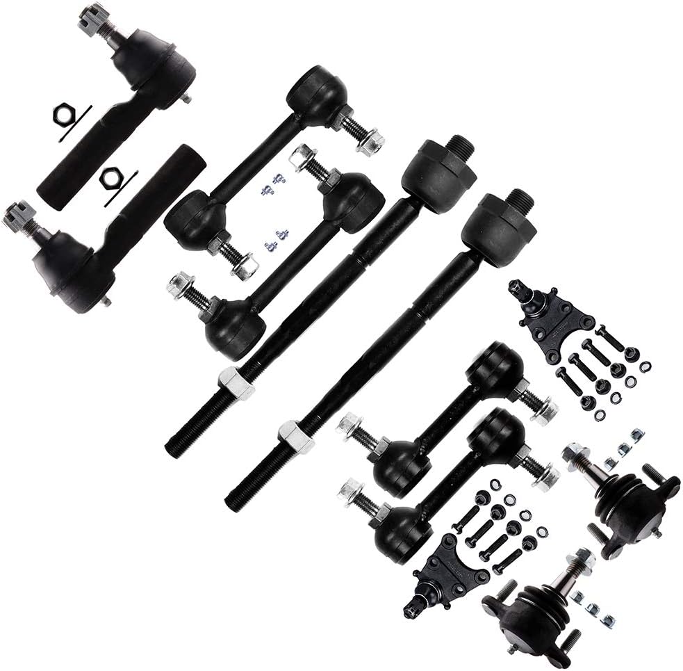 SCITOO 12pc Suspension Kit 2 Front Lower 2 Upper Ball Joint 2 Front 2 Rear Stabilizer Bar 2 Outer 2 Inner Tie Rod End fit for 2004-2006 for Chevrolet Colorado for GMC Canyon for Isuzu i-280 K80984