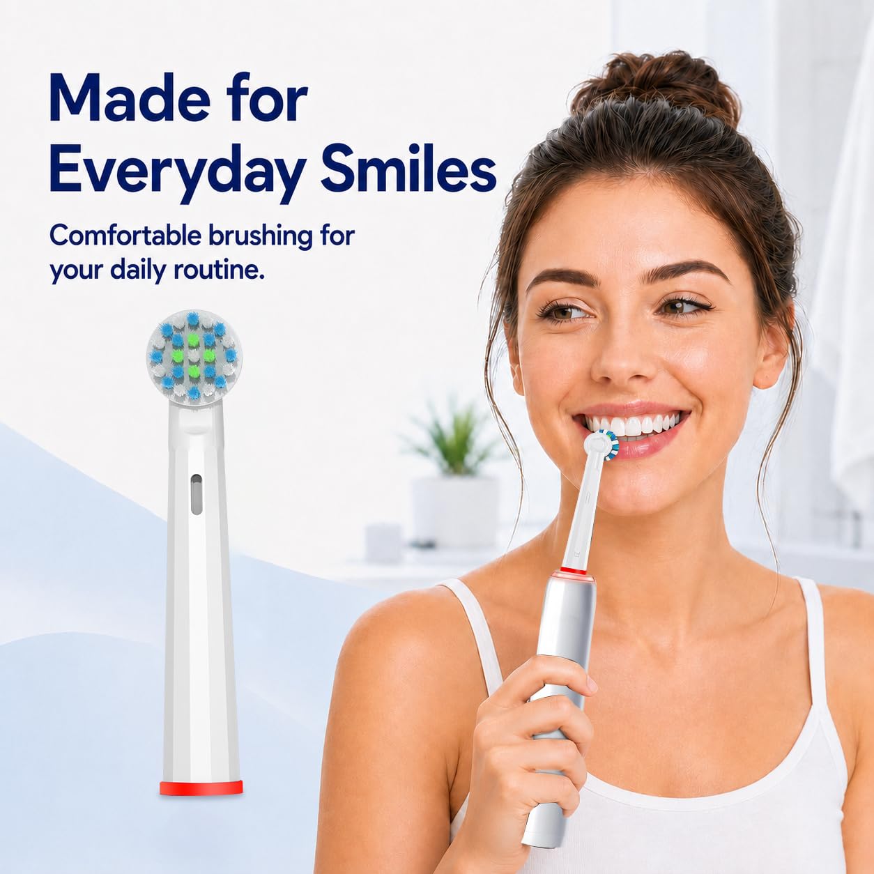 Cabezales de repuesto para cepillo de dientes Oral B, cabezales de cepillo sensibles a la cruz de Braun compatibles con Oral B Pro 1000 Genius X Smart 1500, 8 unidades