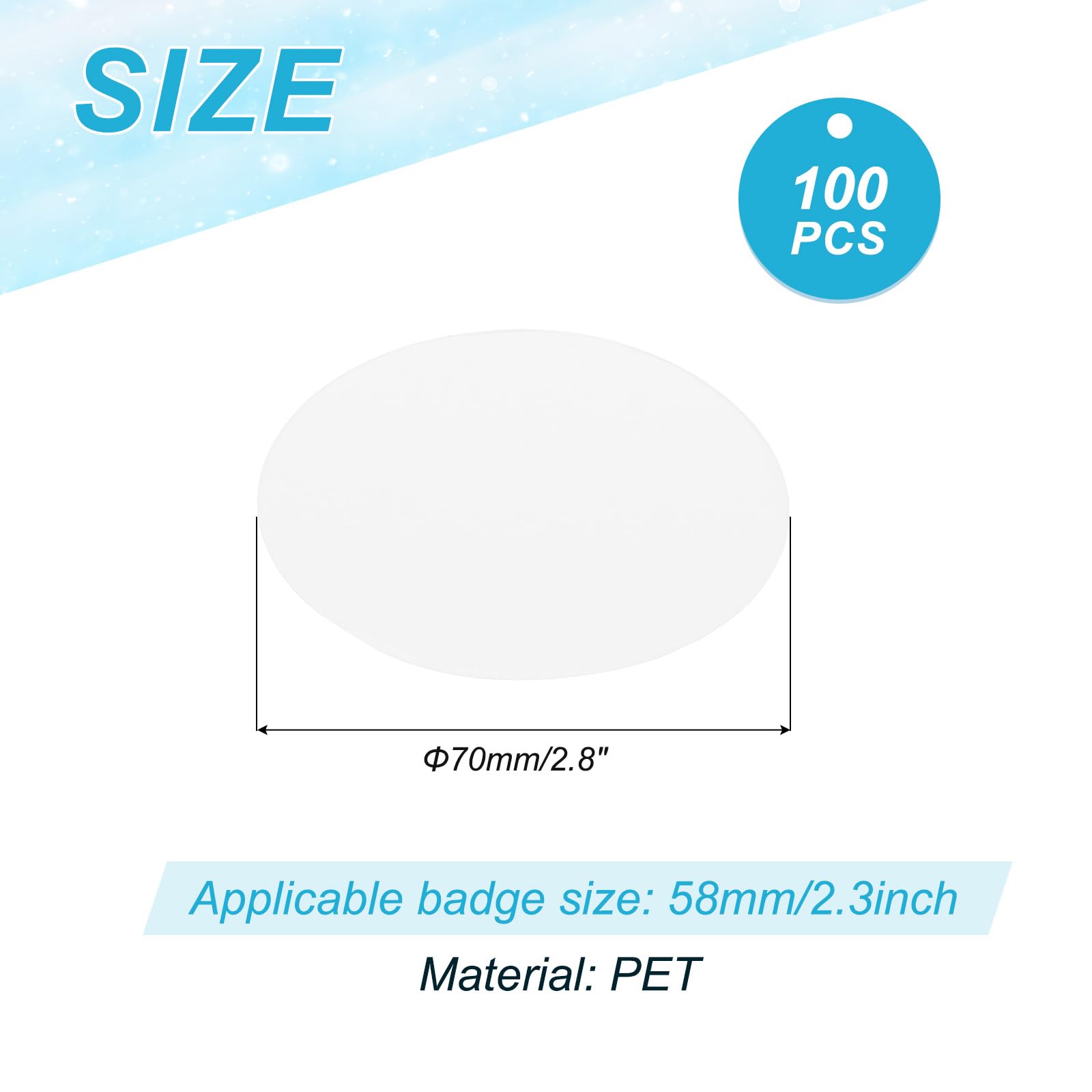 PATIKIL 2.8in (70mm) Button Badge Blank Paper - Image 2