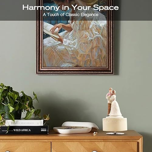 Miniatura 8 de Regalos para amantes de la caja de música, estatua esculpida para abrazar a pareja, figura coleccionable pintada a mano, regalo musical de Navidad,