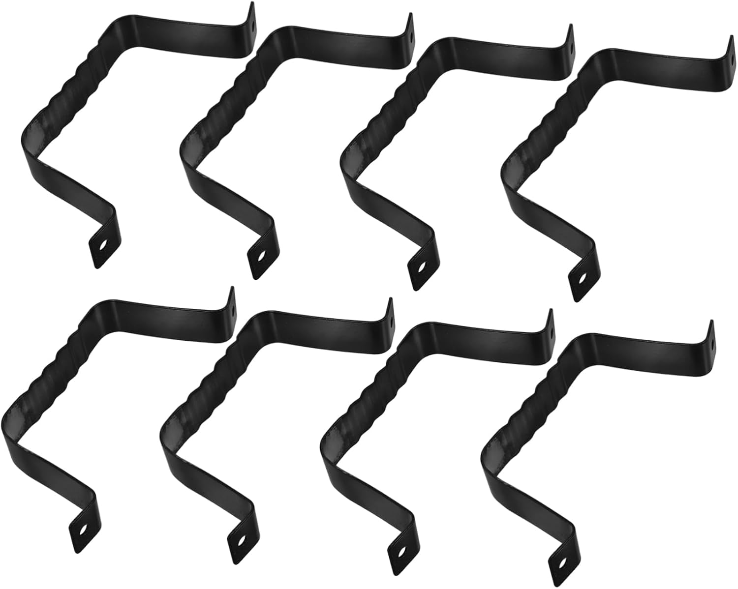 8pcs Downspout Adapter Strap Durable Aluminum Gutter Brackets for Secure Pipe Fastening Versatile for Home Industrial Use Black Rain Gutter Accessories