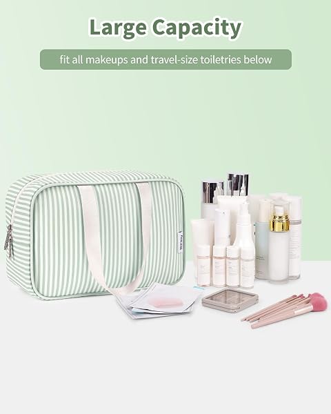 Narwey Toiletry Bag, Large Toiletry Bags for Women, Full Size Wash Bag Women, Large Makeup Bag with Handles, Portable Toiletries Bag for Travel, Make up Cosmetic Organizer for Essentials - 5