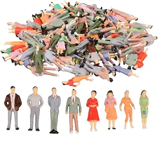1:50 Scale O Gauge Colourful Painted Mixed Model People Figure Layout (Pack of 100)