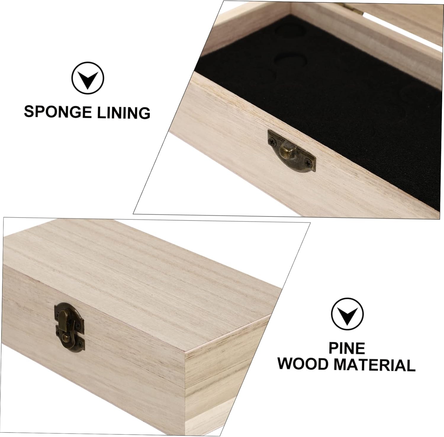 SaditY 1Pc Box essential oil bottle storage box plain jewelry holder stand jewelry organizer case bead storage organizer essential oil holder small stand pine wood decorative lock Simple
