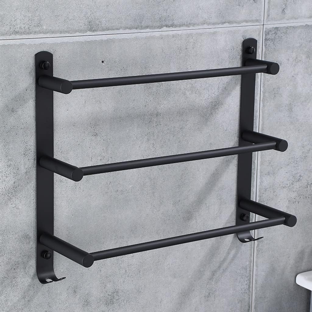 FMURY Towel Rack Towel Holder with Hook Stainless Steel Bathroom Accessories Wall Shelf(E)