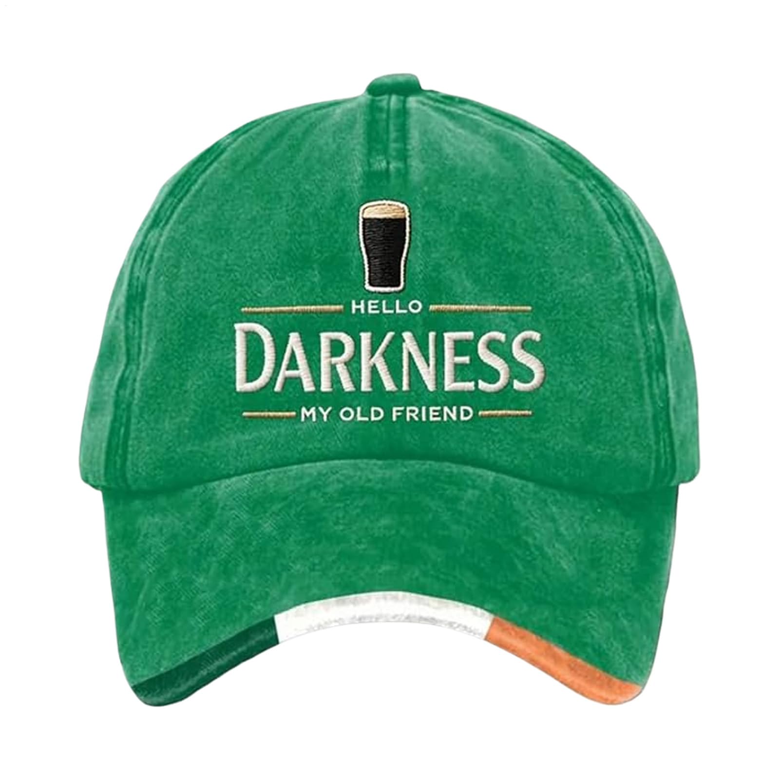 Unisex Hello Darkness My Old Friends Hat Irish Beer Print St. Patrick's Day Hat Adjustable Baseball Caps Irish Hats Funny Drinking Gift for Man Woman