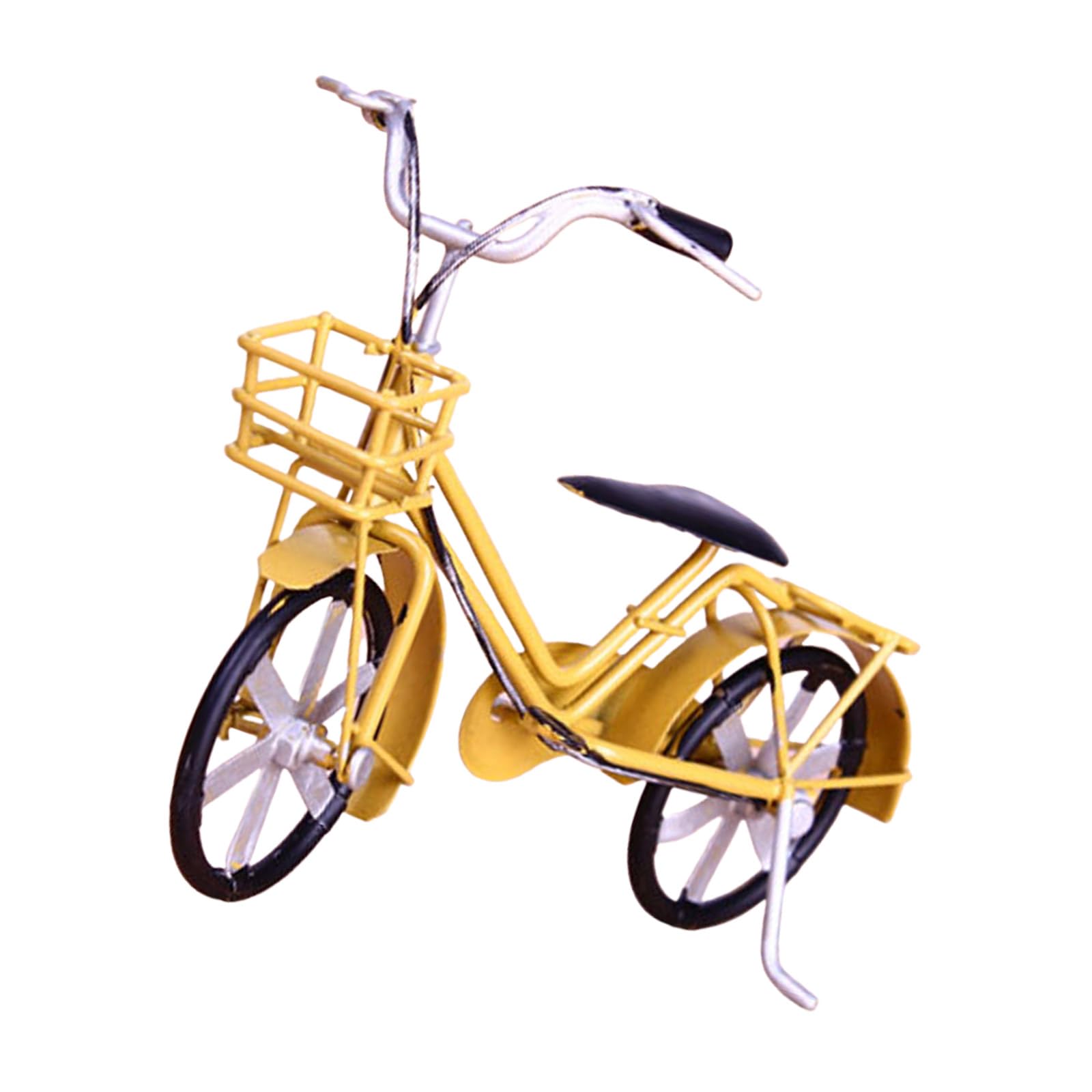 Msioytog Metal Bike Decorative Sculpture Home Decors Miniature Bike Model Toy Ironwork Bikes Figurines Housewarming Gift Unisex Ironwork Figurines
