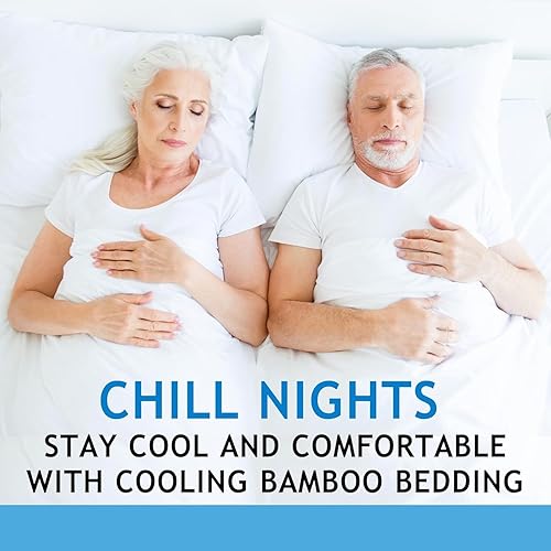 Miniatura 3 de JOMO - Sábanas refrescantes tamaño Queen - Blanco, paquete de 4 - 75% viscosa derivada de bambú, 25% modal - Sábanas refrescantes para personas que