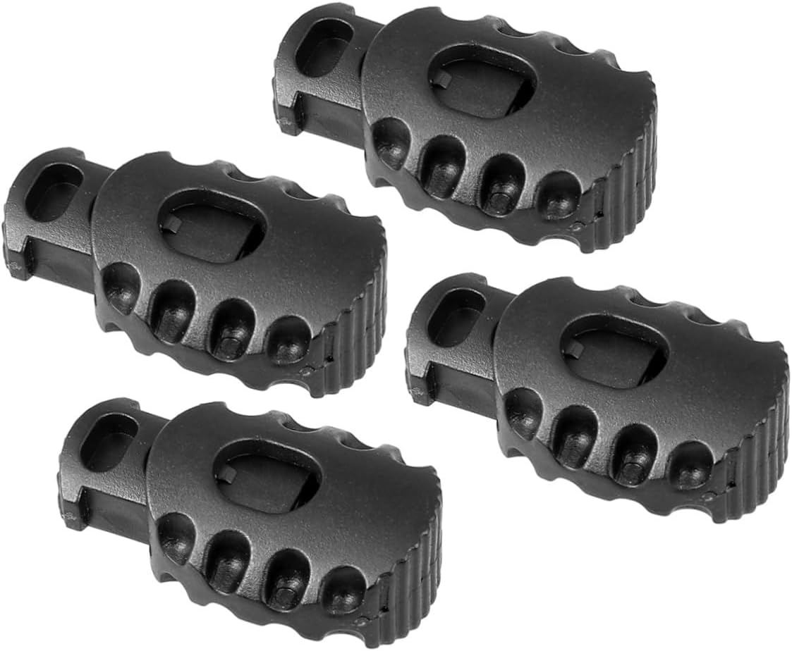 50pcs Durable Plastic Cord Locks Spring Loaded Toggle Clips for Drawstrings Elastic Cords and Lanyards Round Ball Shape for Camping Hiking and Black