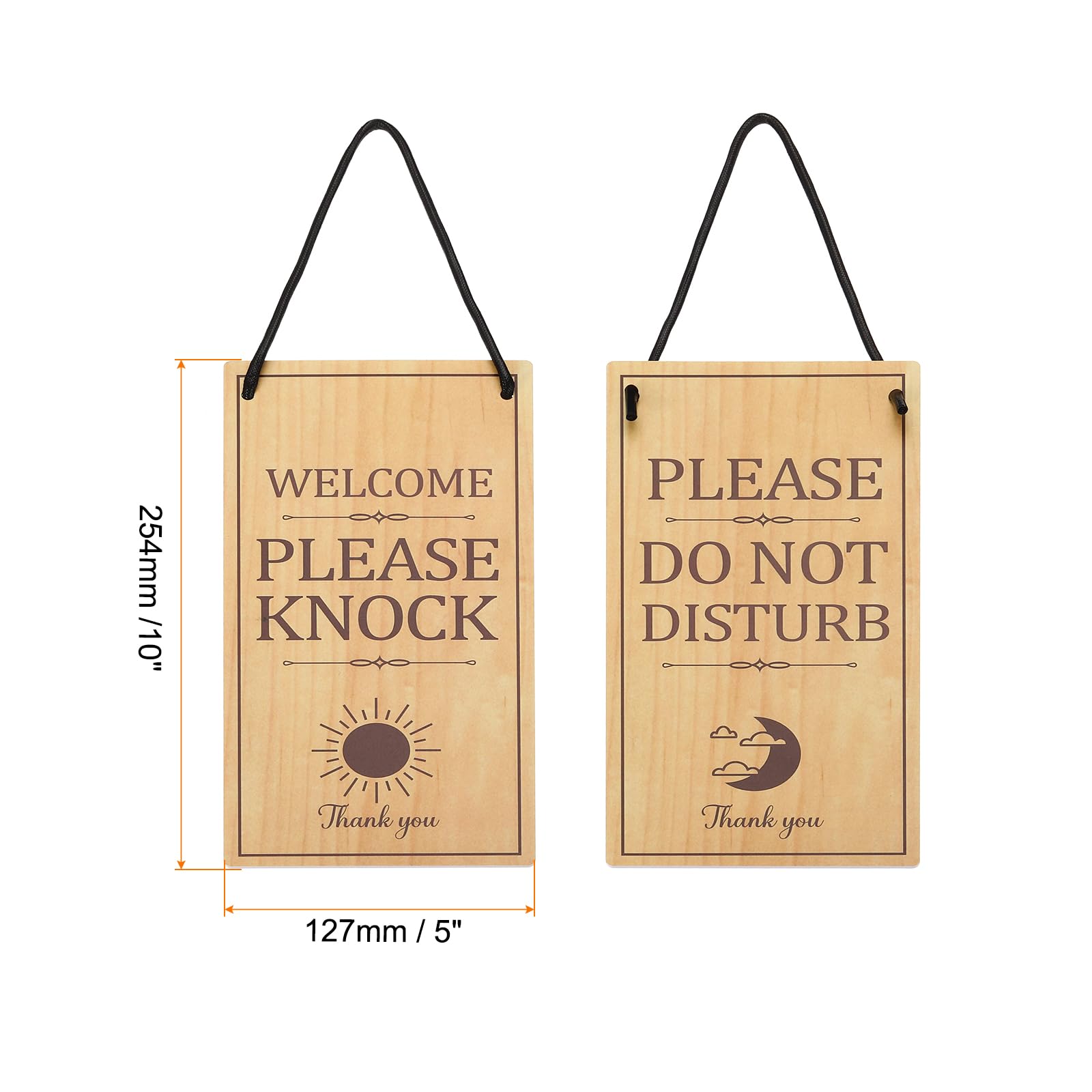 PATIKIL Please Do Not Disturb Door Hanger Sign, PVC Double Sided Welcome Please Knock Door Sign Decor for Office Meeting - Image 2