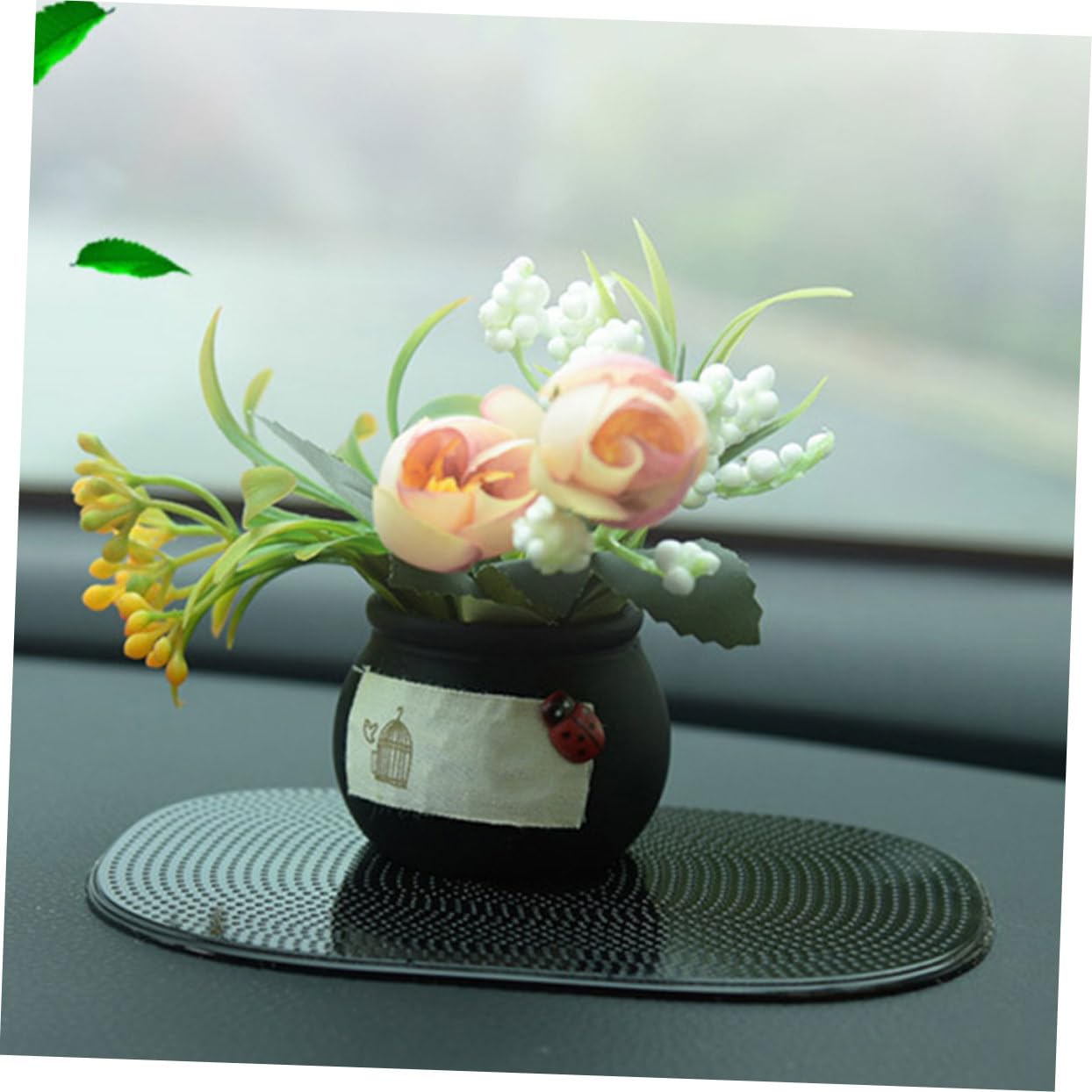 PACKOVE 4pcs Non Slip Car Dashboard Mat Rubber Pads for Phones Keys and Small Items Essential Automotive Accessories for Secure Storage