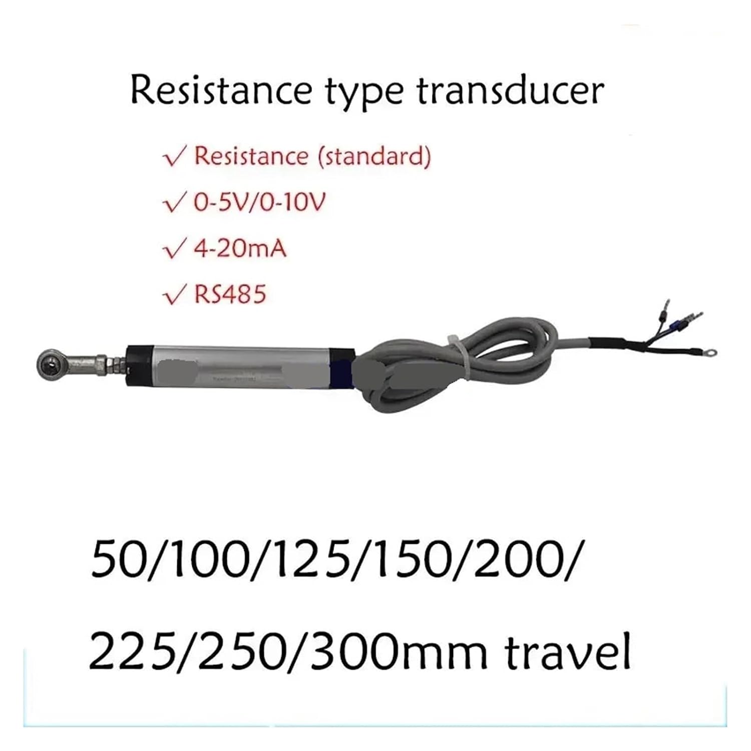 High Precision Potentiometer Linear Displacement Sensor 50-300mm Pre-Stressed Electronic Ruler Resistance for Inject Machines