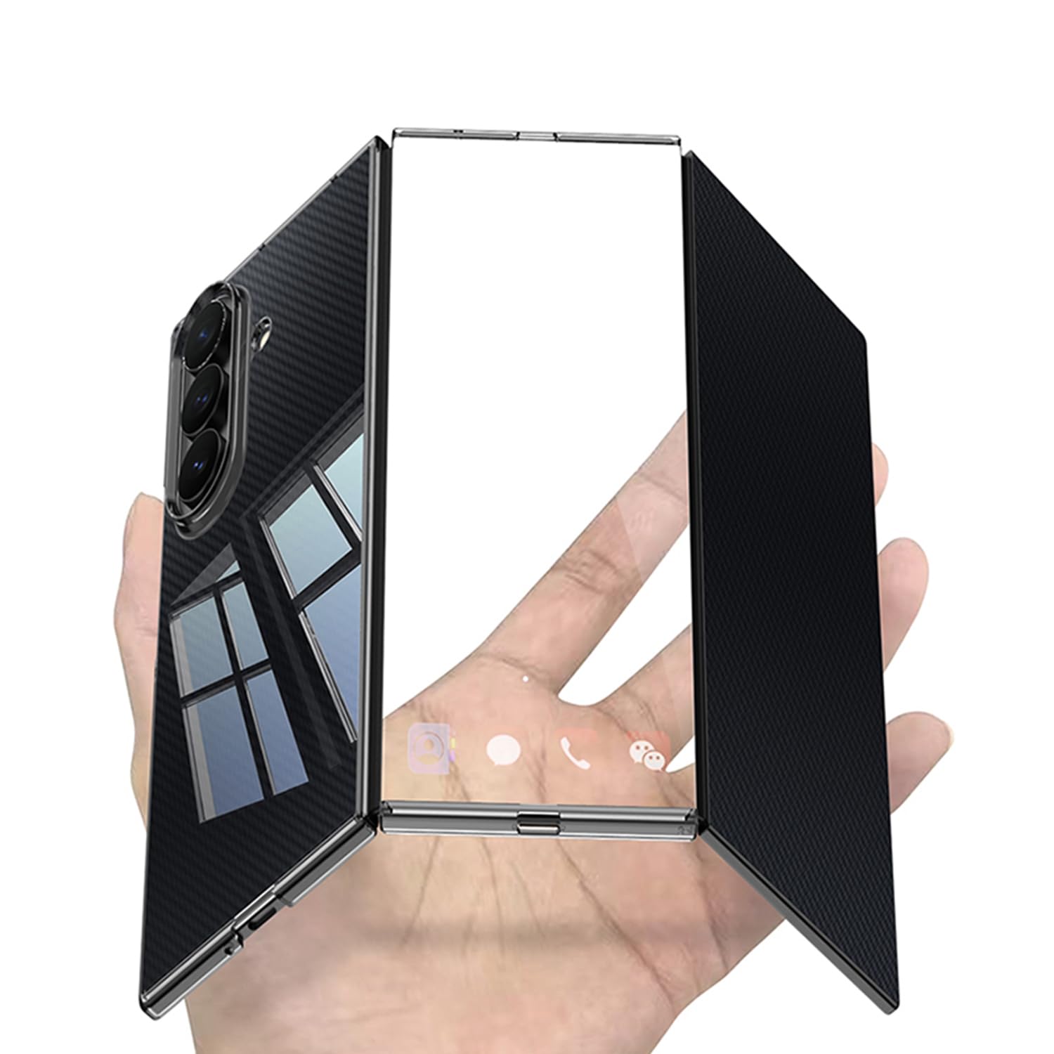 COQUE Funda para Samsung Z Trifold, con Membrana Phantom de Alta Transparencia integrada, Funda Plegable Ultrafina para Samsung Galaxy Z Trifold-Transparente