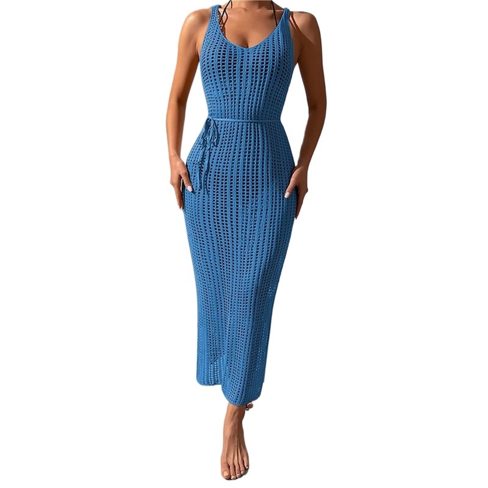 Copri Costume Mare Donna Copricostume bikini, abito lavorato a maglia con schiena scoperta e traforata, abito da vacanza, copricostume da spiaggia, giacca bikini, costume da bagno