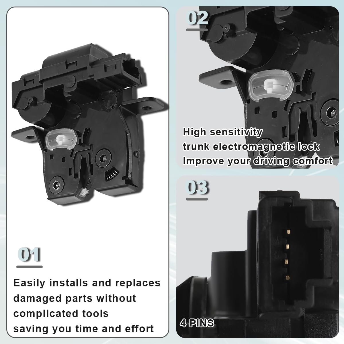 ZAMDOE 90502-ED00A Serratura solenoide portellone Posteriore per Nissan Micra MK III K12 Qashqai J10 JJ10 Tiida C11 C12 SC11 SC11X 2003-2016 Hatchback Berlina SUV Ricambi 90502-2DX0A