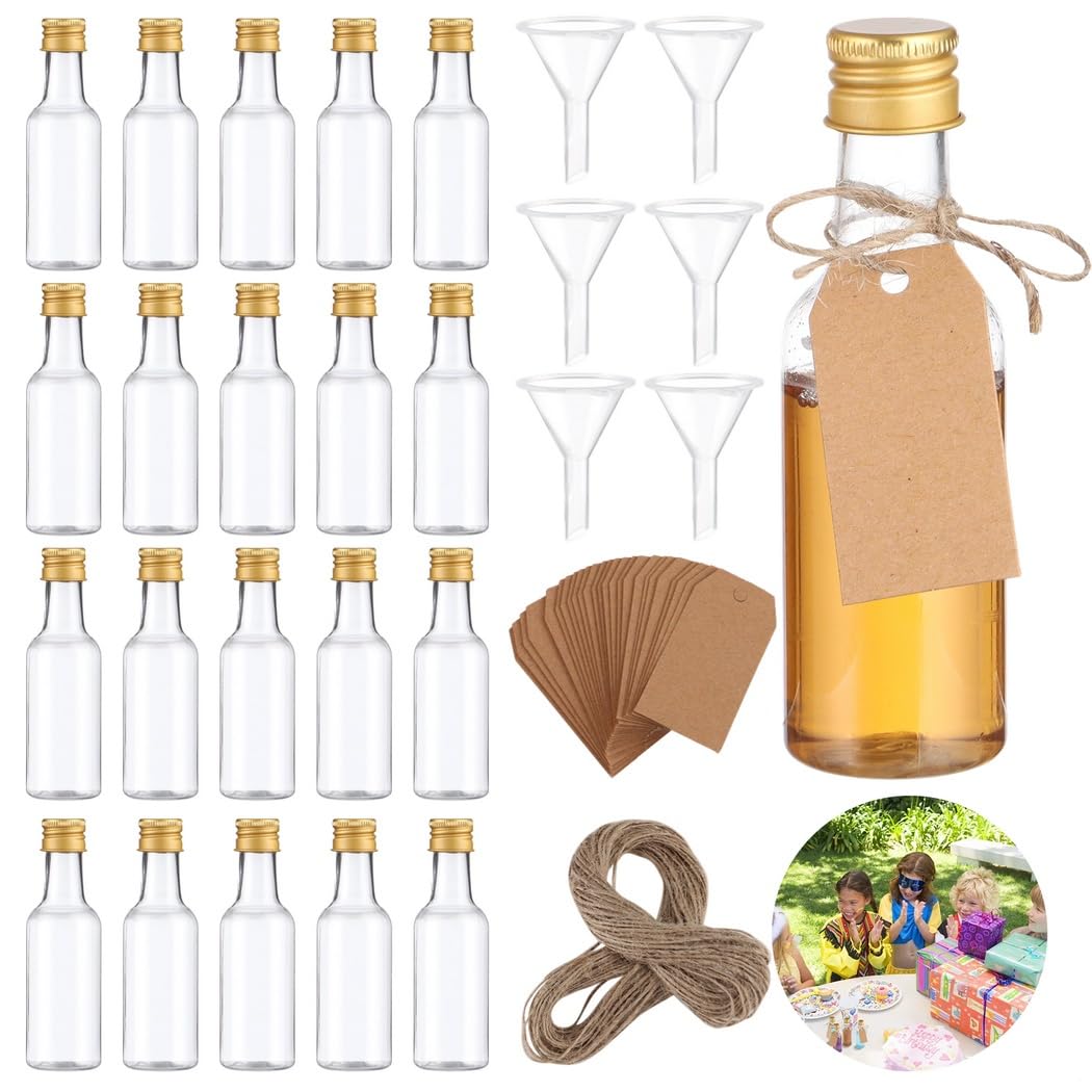 Mini bouteilles pour alcool et cadeaux de mariage avec étiquettes et ficelle en kit