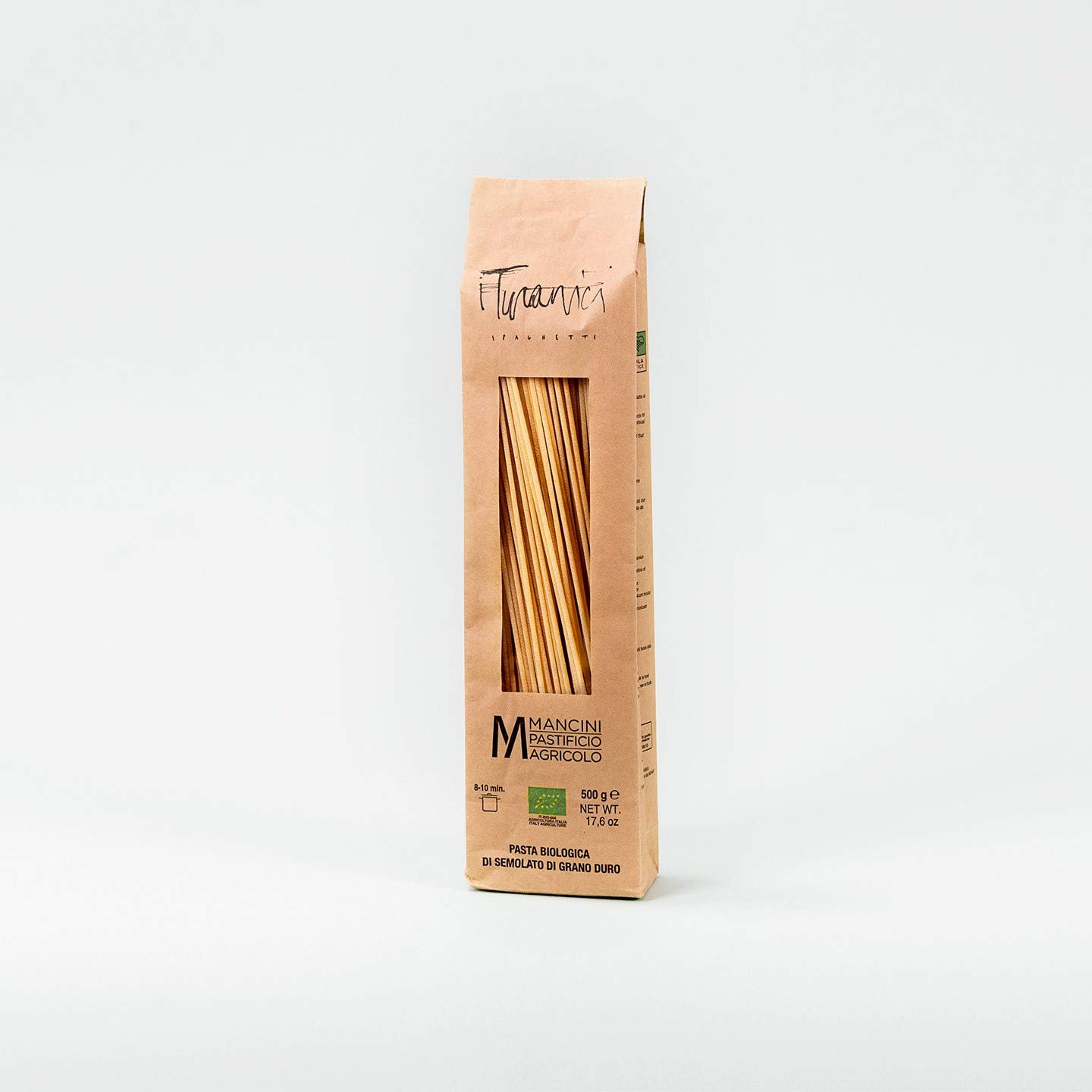 Pasta Mancini - Línea de Pasta de Granos Turan - Spaghetti 12 Paquetes te 500g