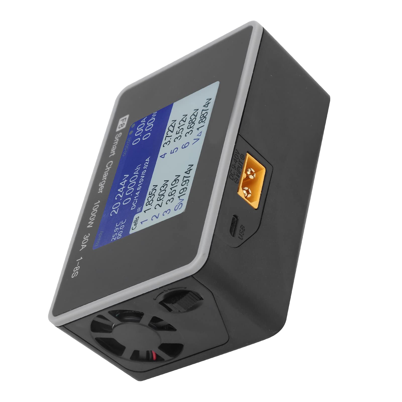 Changor Caricabatterie Intelligente F8 1000W 30A per Batterie LiPo Li-ion LiFe e NiMH Display LCD IPS da 2,4 Pollici