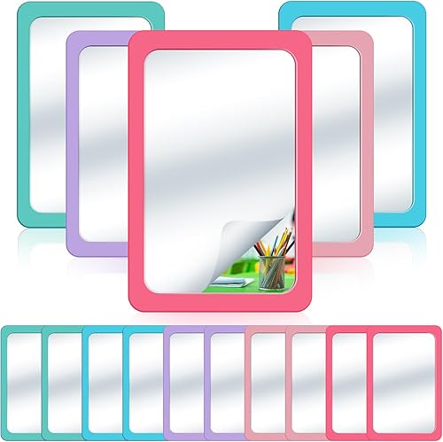 Miniatura 26 de Dandat 10 piezas de espejos pequeños para niños, seguros, a prueba de roturas, 15 x 10 cm, espejos indestructibles para aulas, ideales