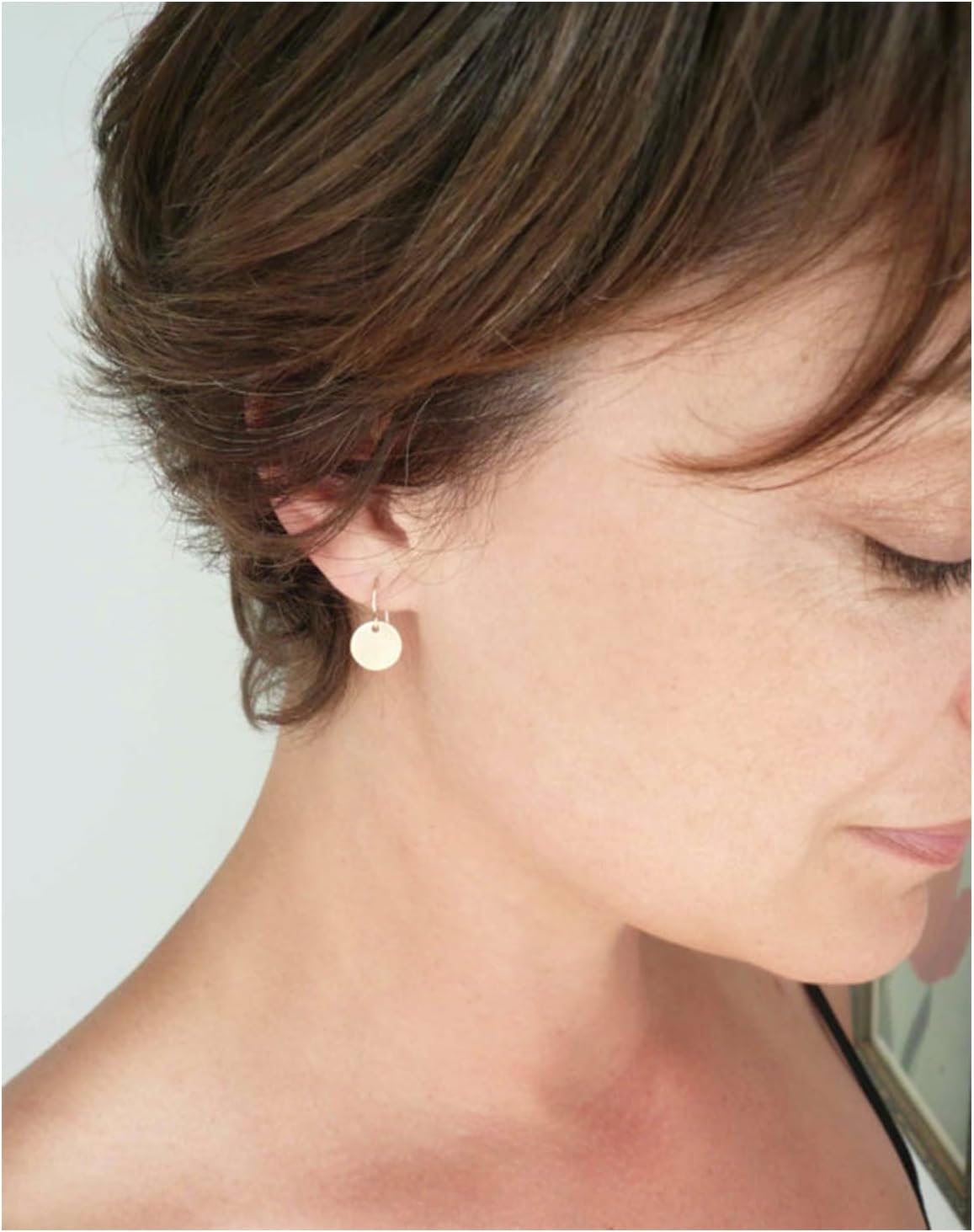 Gold Hammered Earrings for Women Silver Disc Dangle Earrings Hammered Textured Earrings Handmade Circle Earrings for Women Western Jewelry - Image 3