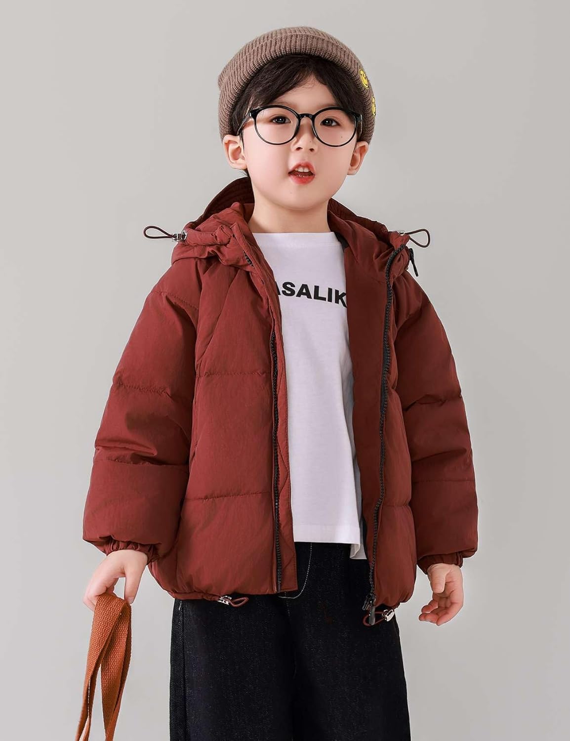 Boys Down Coat Kids Hooded Padded Jacket Toddler Outdoor Heavyweight Warm Outerwear