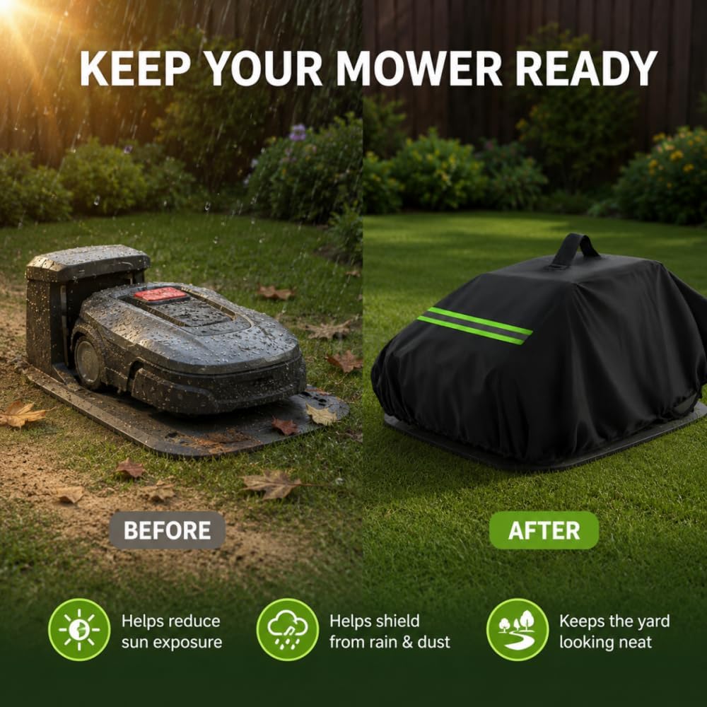 Abris Robot Tondeuse pour Mammotion Luba 3 AWD 5000, Housse Imperméable 600D Oxford avec Bande Réfléchissante et Poignée