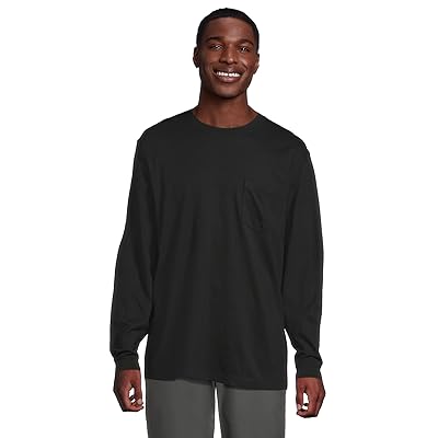 L.L.Bean Carefree Unshrinkable T Shirts With Pocket Traditional Fit Long sleeve Men