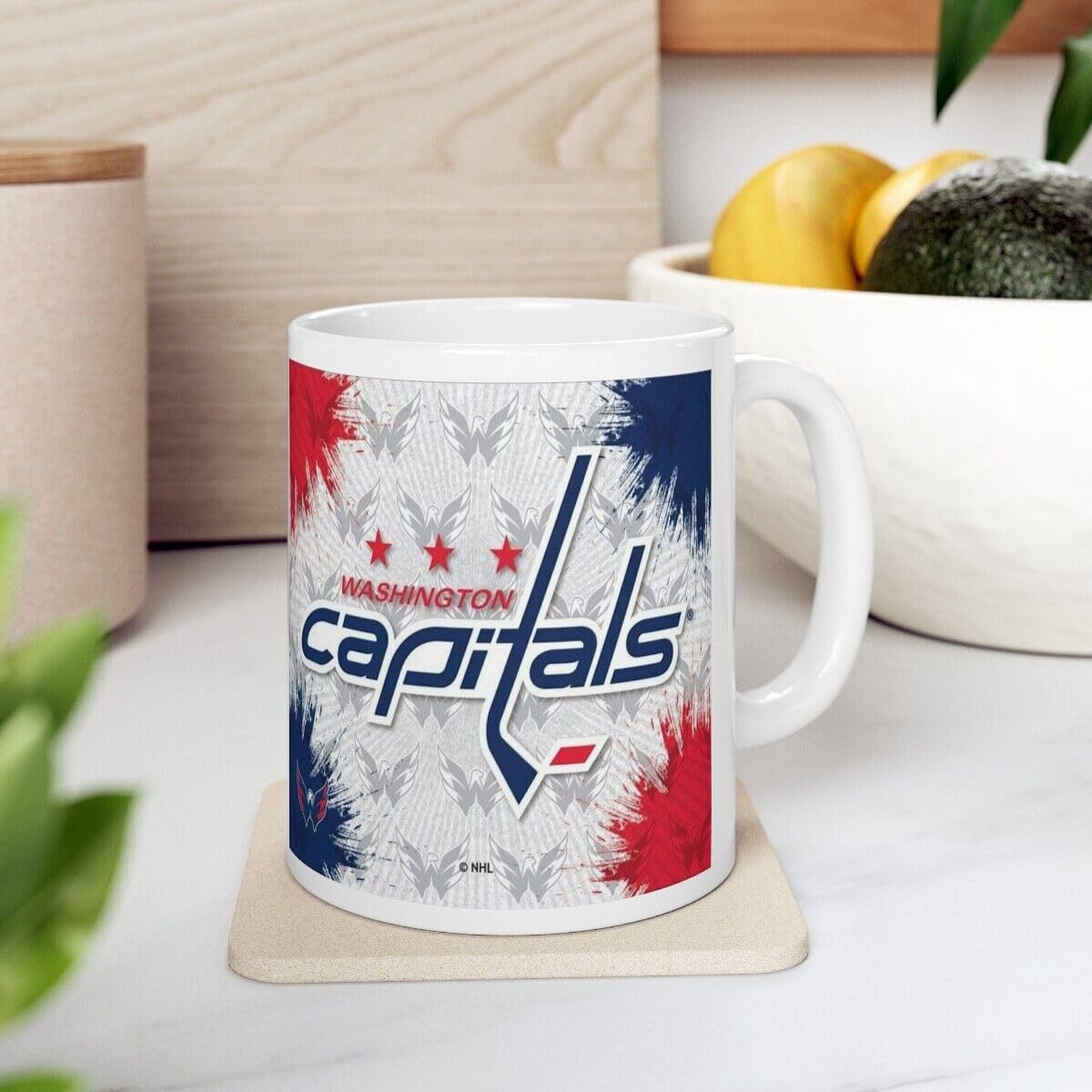 FUNKY CLUB Washington Capitals Coffee Mug Gift Washington Capitals Hockey Team Fan Cup Printed Coffee and Tea Ceramic Mug- 11OZ Ceramic Coffee Mug