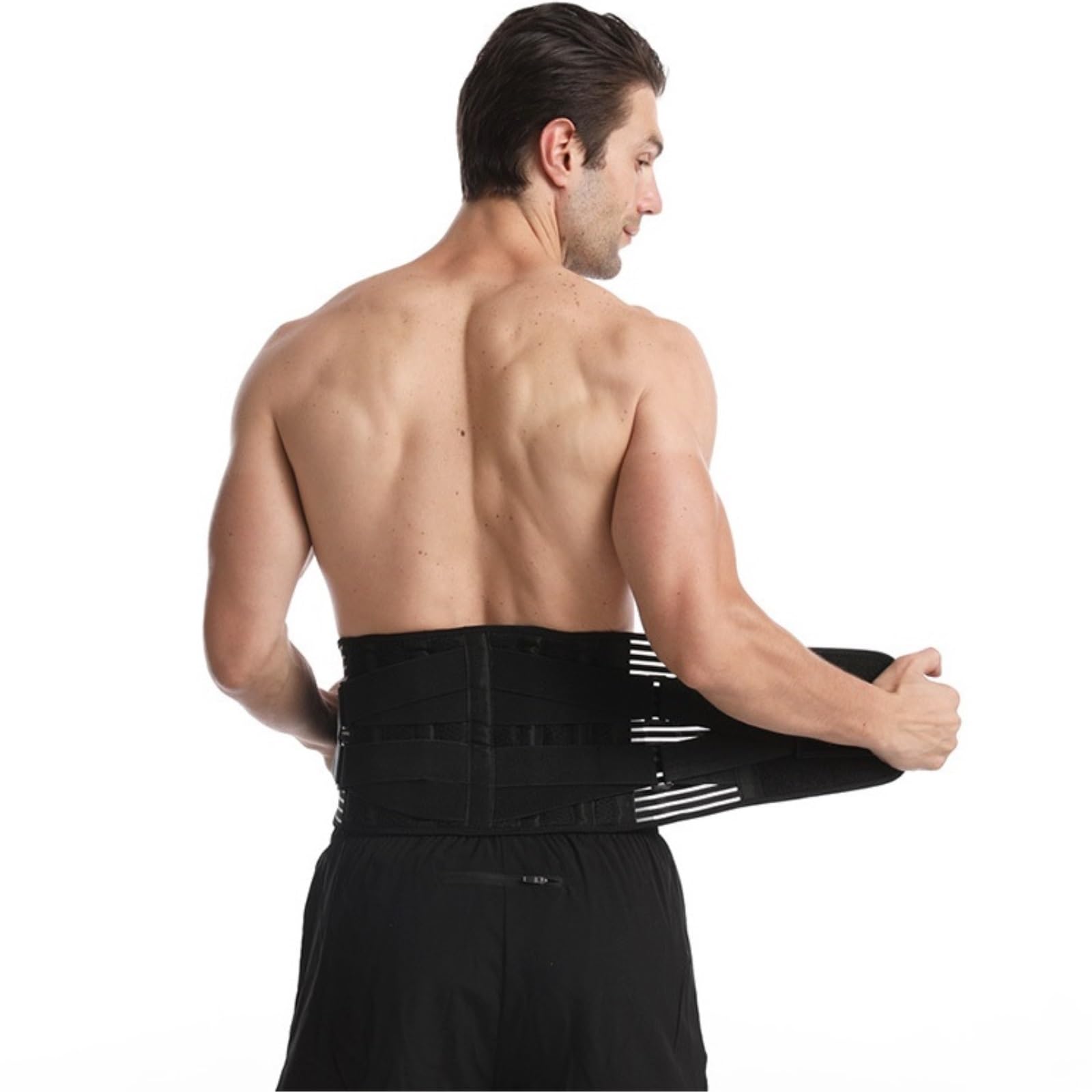 Fascia Lombare Tutore Di Supporto Lombare Cintura Di Decompressione Regolabile In Vita Tutore Per La Schiena Traspirante Cintura Di Supporto Per La Schiena A Doppia Trazione Fascia Schiena Lombare(XXL