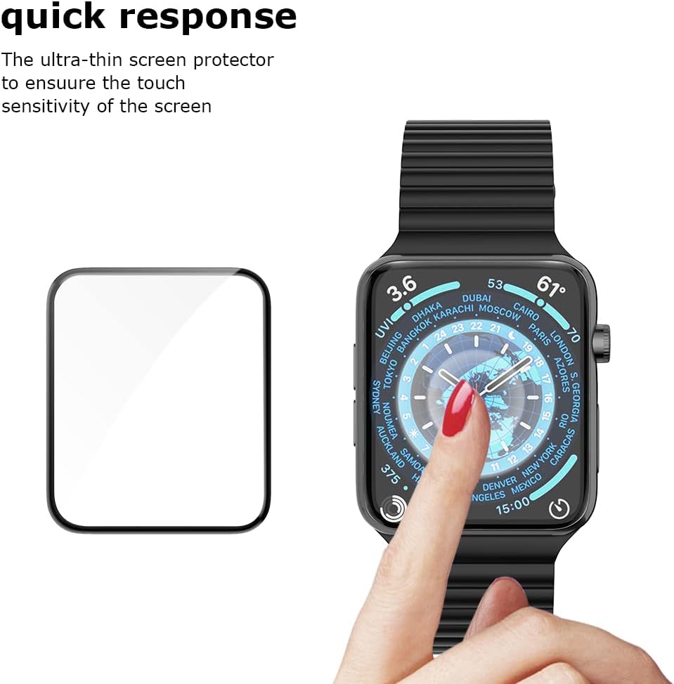 DAKORIE [2 Pack] Design for 2021 45mm Apple Watch 7/8 Protective Film Screen Protector Compatible for iWatch Series 7/8 Smart Watch Proection Accessories (45mm)