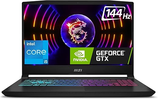 MSI Katana 15, Intel 12th Gen. i5-12450H, 40CM FHD 144Hz Gaming Laptop (8GB/512GB NVMe SSD/Windows 11 Home/Nvidia GeForce RTX 3050, GDDR6…