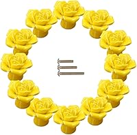 Vista 18 de Paquete de 4 pomos de cerámica rosa, tiradores vintage de cerámica con flores rosas, manijas de armario de cocina, tocador, tocador con 3 tornillos