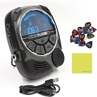 Peterson Tuners StroboPLUS HDC Handheld Strobe Tuner, Metronome, Timer Bundle with 12x Guitar Picks & Liquid Audio Instrument Polishing Cloth