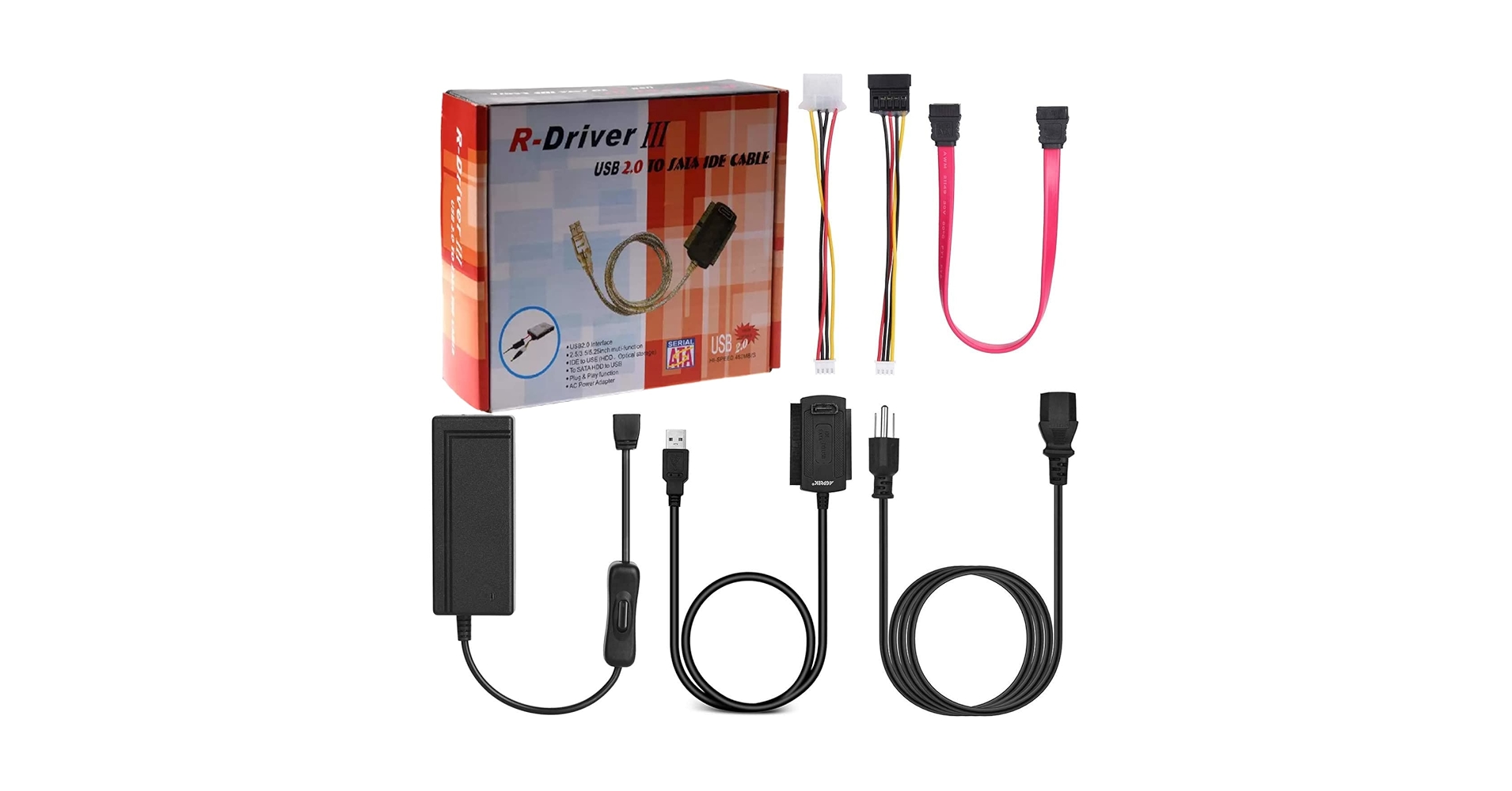 SANOXY A12940 SATA/PATA/IDE Drive to USB 2.0 Adapter Converter Cable Set SANOXY A12940 SATA/PATA/IDE Drive to USB 2.0 Adapter Converter Cable Set