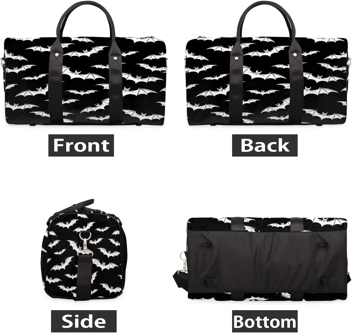Bats Travel Duffel Bag for Women Men Large Capacity Overnight Weekender Bags for Lightweight Waterproof Sport Gym Bag for Workout Yoga Swim
