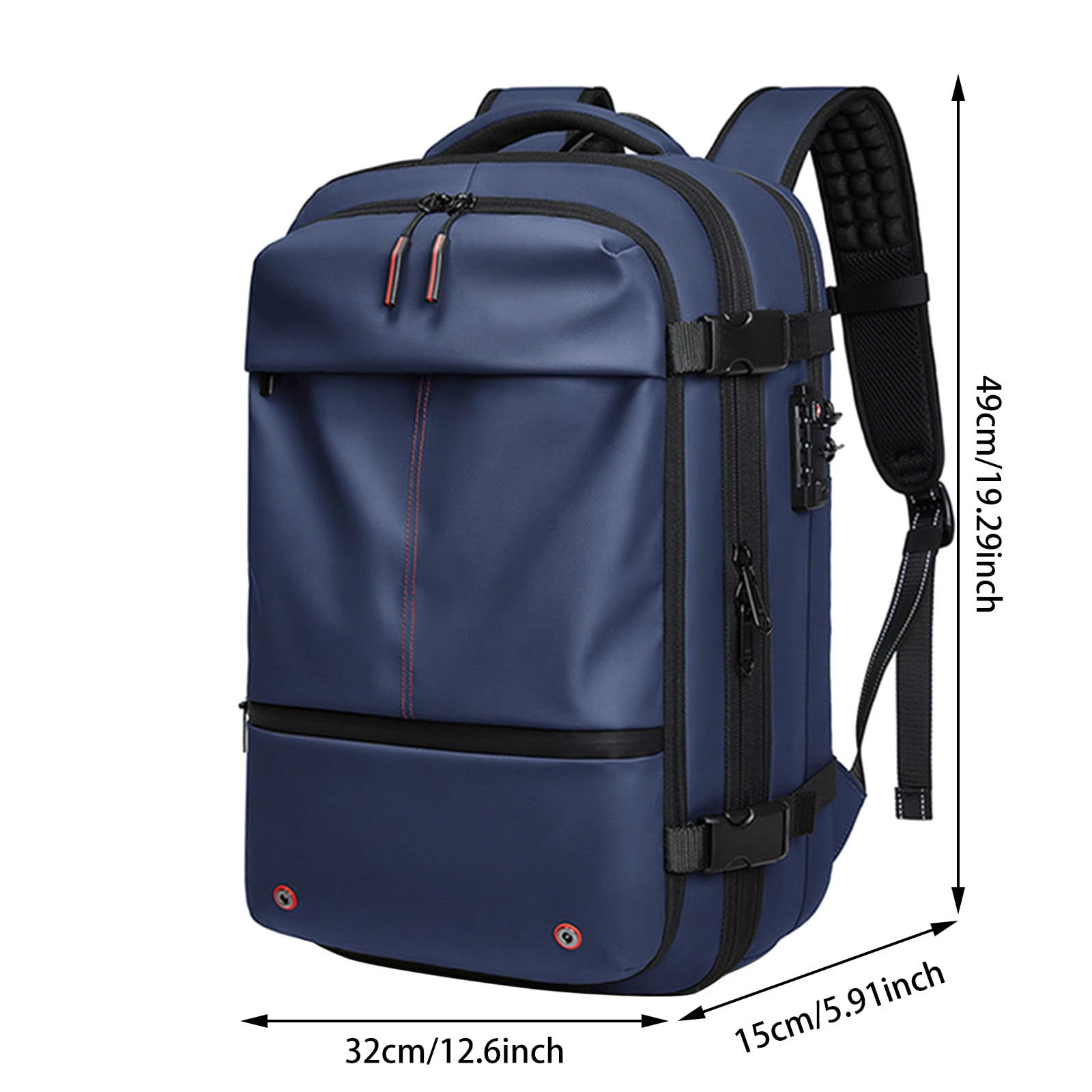Generico Zaino Uomo Business Porta PC, Zaino Compressore Viaggio | Backpack uomo multifunzione con sistema compressione sottovuoto, grande capacità per laptop, lavoro e trasferte