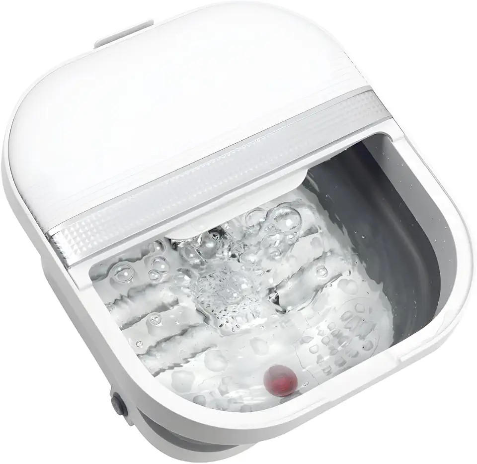 Hidromassageador Dobrável para Pés com Aquecimento Rolos Massageadores Spa Portátil de Imersão e Relaxamento Pedicure em Casa Design Compacto para Autocuidado (220)